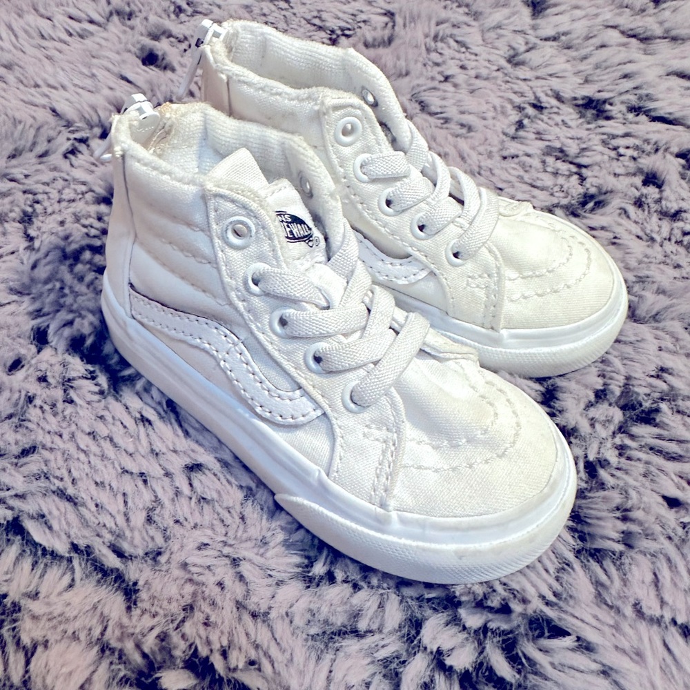 Toddler White Hi-Top Vans